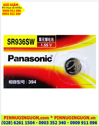 Panasonic SR936SW-Pin 394, Pin đồng hồ 1.55v Silver Oxide Panasonic SR936SW, Xuất xứ NHẬT